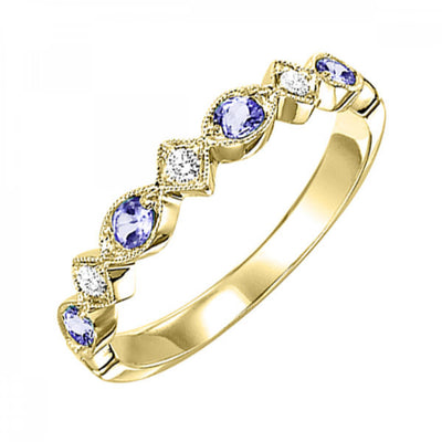 Gemstone and Diamond Stackable Ring