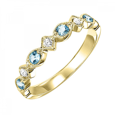 Gemstone and Diamond Stackable Ring