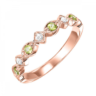 Gemstone and Diamond Stackable Ring