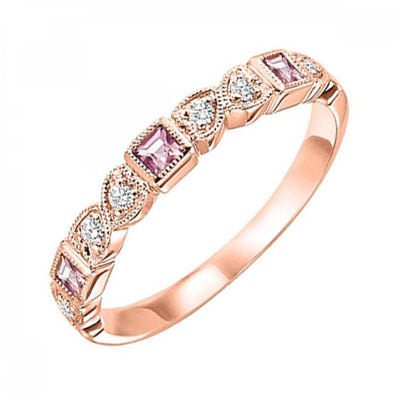 10KT Stackable Princess Cut Gemstone Ring