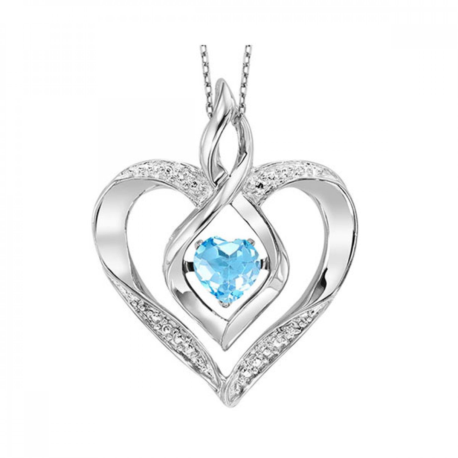 Silver Diamond (1/50 Ctw) & Created (1/4 Ctw) gemstone