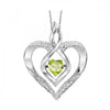 Silver Diamond (1/50 Ctw) & Created (1/4 Ctw) gemstone pendant