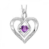 Silver Diamond (1/50 Ctw) & Created (1/4 Ctw) gemstone pendant