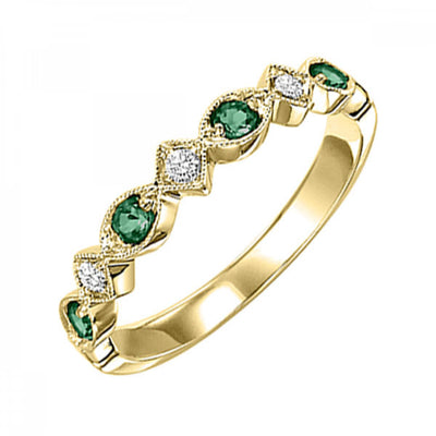Gemstone and Diamond Stackable Ring