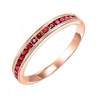 10KT Round Gemstone Stackable Ring