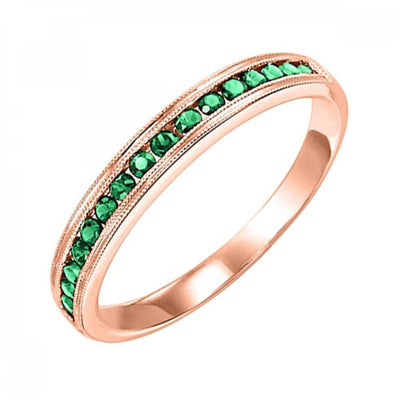 10KT Round Gemstone Stackable Ring