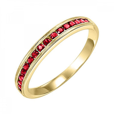 10KT Round Gemstone Stackable Ring