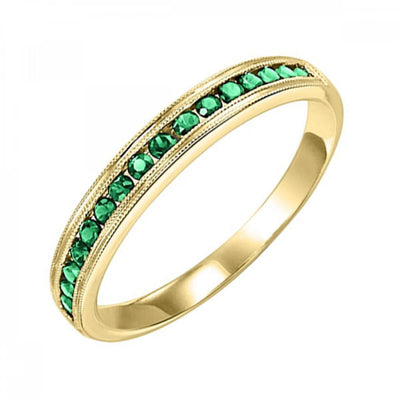 10KT Round Gemstone Stackable Ring