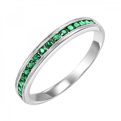 10KT Round Gemstone Stackable Ring