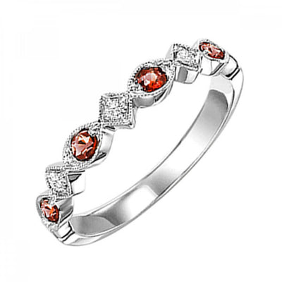 Gemstone and Diamond Stackable Ring