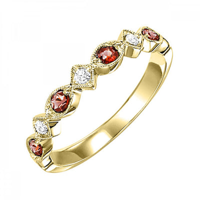 Gemstone and Diamond Stackable Ring