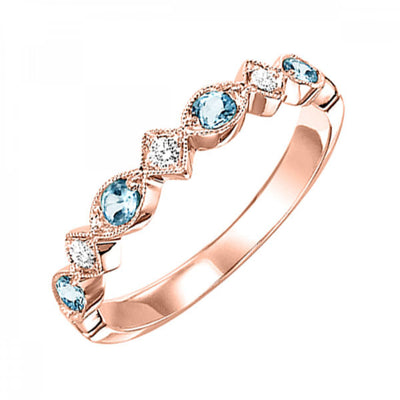 Gemstone and Diamond Stackable Ring