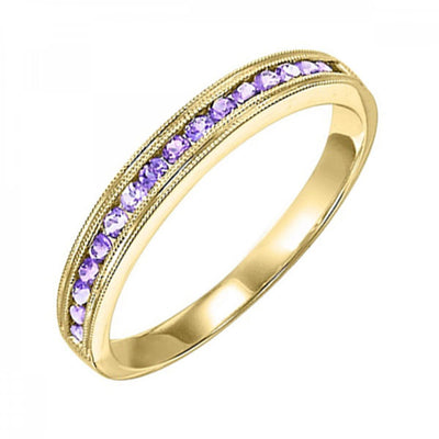 10KT Round Gemstone Stackable Ring