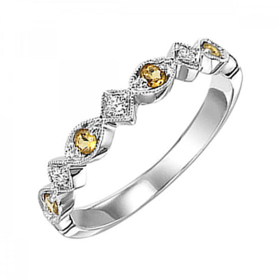 Gemstone and Diamond Stackable Ring