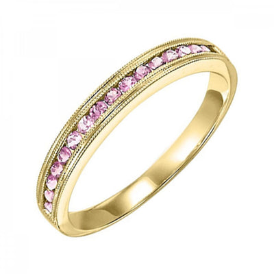 10KT Round Gemstone Stackable Ring