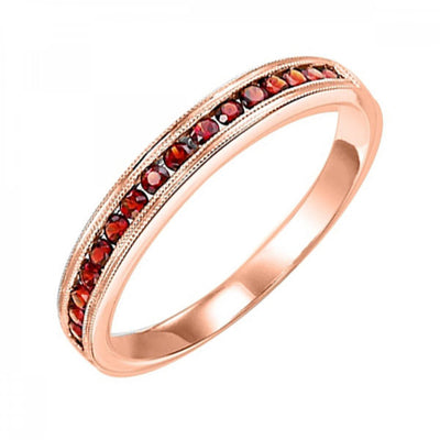 10KT Round Gemstone Stackable Ring