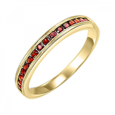 10KT Round Gemstone Stackable Ring
