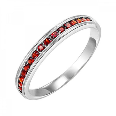 10KT Round Gemstone Stackable Ring
