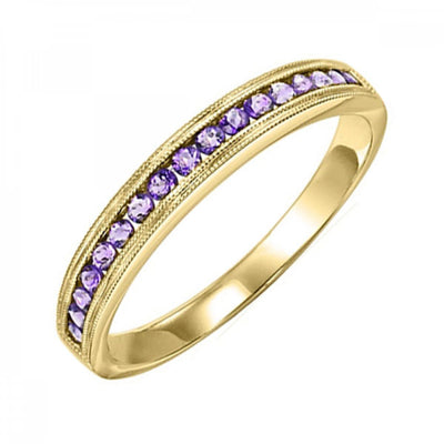 10KT Round Gemstone Stackable Ring
