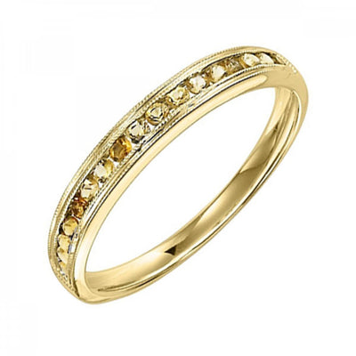 10KT Round Gemstone Stackable Ring