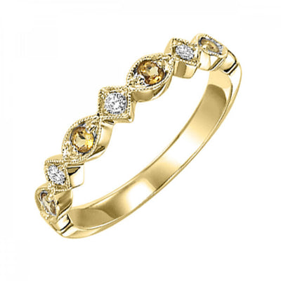 Gemstone and Diamond Stackable Ring