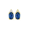 10KT Oval Gemstone Stud Earrings