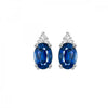 10KT Oval Gemstone Stud Earrings