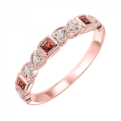 10KT Stackable Princess Cut Gemstone Ring
