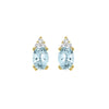 10KT Oval Gemstone Stud Earrings