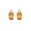 10KT Oval Gemstone Stud Earrings