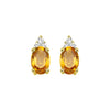 10KT Oval Gemstone Stud Earrings