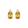 10KT Oval Gemstone Stud Earrings