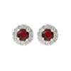 10KT White Gold Diamond and Gemstone Stud Earrings