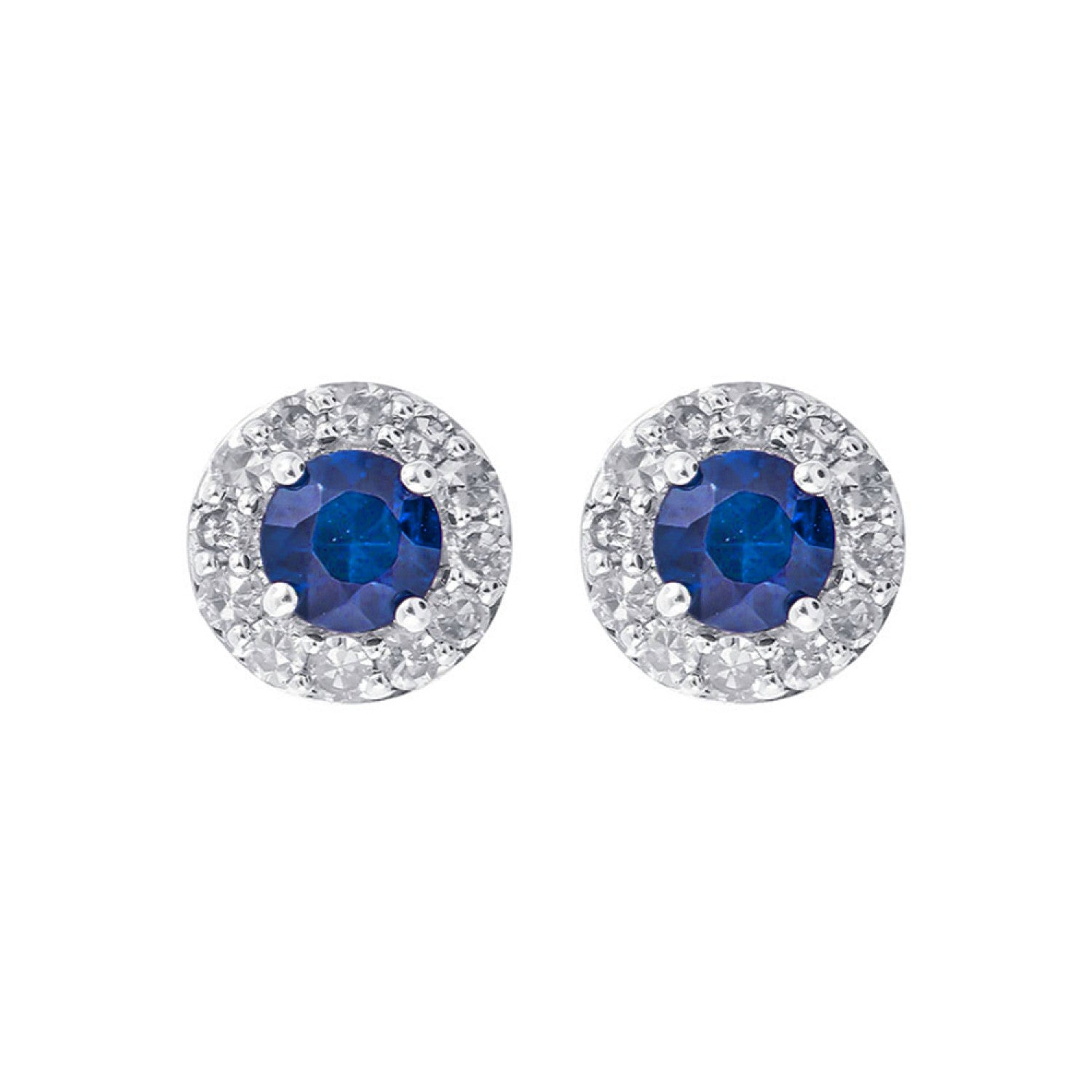 10KT White Gold Diamond and Gemstone Stud Earrings