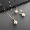 Gold Tone Pearl Drop Necklace Set