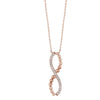 14K Rose Gold Twist Diamond Necklace 1/10 CTW