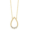 14K Yellow Gold Teardrop Diamond Necklace 1/8 CTW
