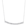 Diamond Curved Bar Pendant Layer Necklace in 14k White Gold (½ ctw)