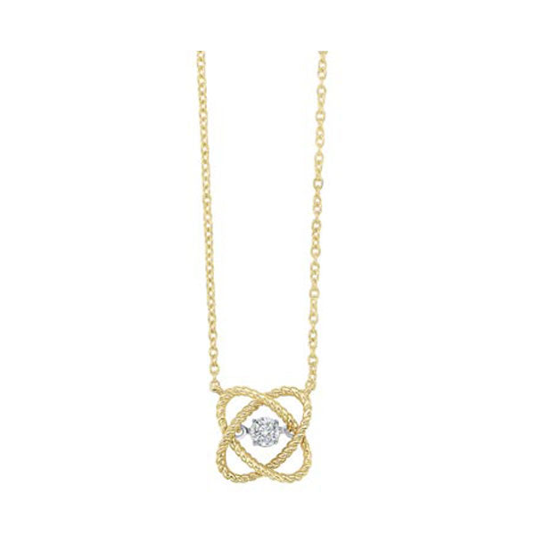 10KT YELLOW GOLD DIAMOND (1/20 CTW) NECKLACE