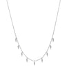 Diamond Icicle Drop Charm Pendant Necklace in Sterling Silver (1/10ctw)