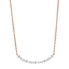Diamond Curved Bar Link Necklace In Gold (1/4 Carat)