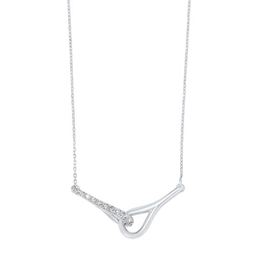1/8 CT. T.W. Diamond Heart Key Pendant in Sterling Silver | Zales
