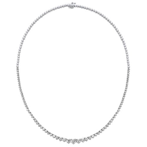 Diamond Anniversary Necklace in 14k White Gold (5 ctw)