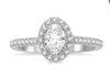 14K White Gold Oval Shape Diamond Engagement Ring