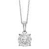 14K Round Cluster Diamond Pendant