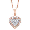 14K Rose Gold Diamond Heart Pendant 1/4 ctw