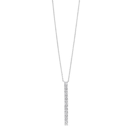 Diamond Journey Linear Bar Pendant in 14k White Gold (1/2ctw)