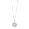 Diamond Halo Cluster Eternity Pendant Necklace in 14k White Gold (1/2ctw)