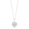 Diamond Halo Heart Cluster Pendant Necklace In Sterling Silver (1/5 Ctw)