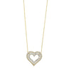 Diamond Double Open Heart Pendant Necklace (1 Ctw)